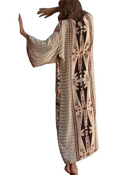 GENERAL Women's Summer Long Beach Dress Kimono Maxi Kaftan Cover ups