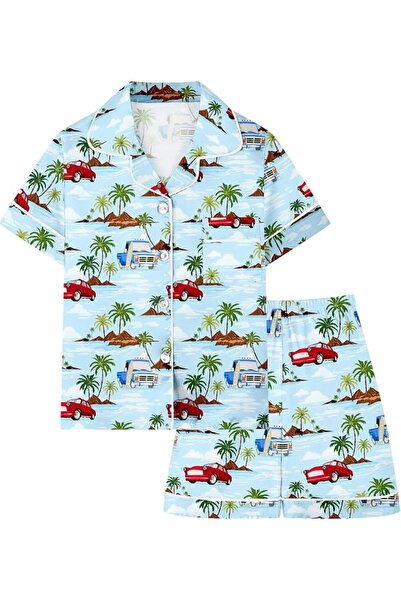 GENERAL Schbbbta Girls Boys Satin Pajamas Set, 2Piece Silk Nightwear Button-D...