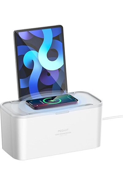PEGANT كابل تمديد طاقة USB-C 3 في 1 مع شاحن لاسلكي 15 واط و4 منافذ USB وتصميم...