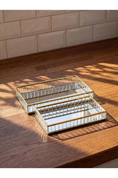 LC Waikiki Mixed Mirrored Tray Set of 2 (W6)