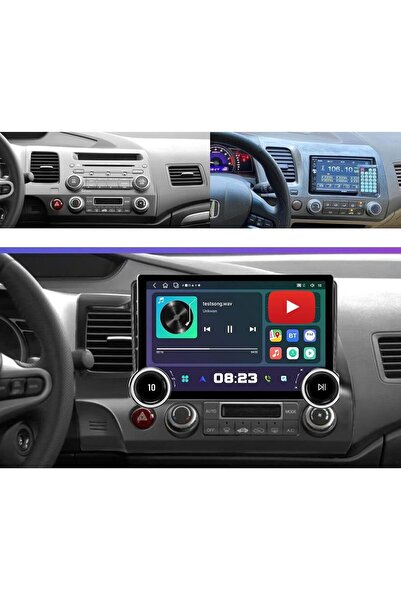 Carplayer Honda civic android screen diamond dual knob model 2008-2011 wirels...
