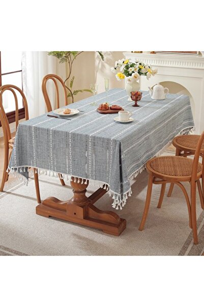 Generic Brand Rectangular stain-resistant linen tablecloth, elegant and water...