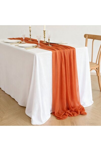 Generic Brand Two chiffon table runners, bohemian-style wedding table decorat...
