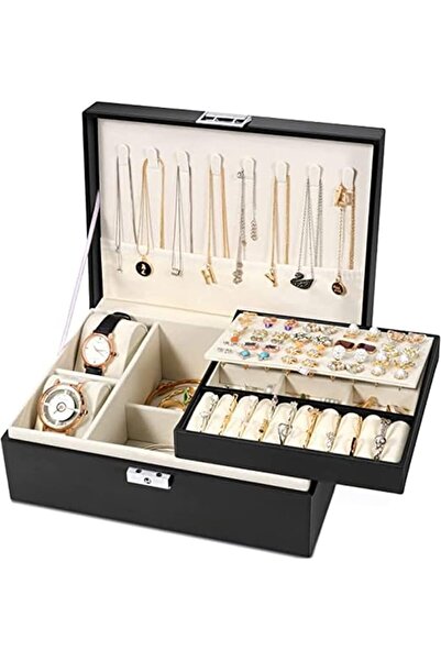 U-HOOME U HOOME Jewelry Box Organizer, 2 Layer Jewelry Box for Women Men Girl...