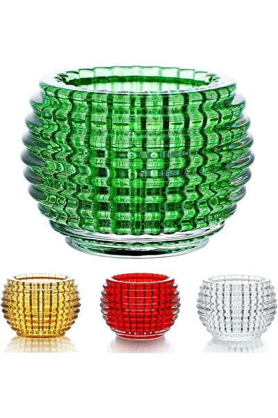 GENERAL kanpura Clear Round Glass Votive Candle Holders, Fall Crystal Tea Lig...