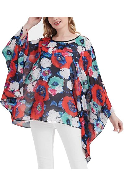 GENERAL Wiiiwish Women's Loose Solid Long Batwing Sheer Chiffon Caftan Wrap P...