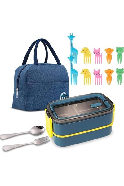 GENERAL Mylindde Bento Box, Stainless Steel Double Layer Lunch Box, Leakproof...