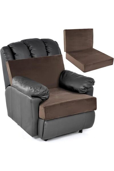 HOMBYS Memory Foam Recliner Chair Cushions for Elderly, 4" Thick Chair Pads w...