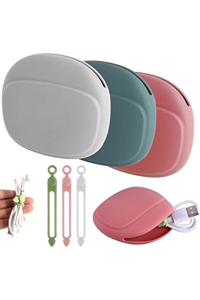 GENERAL Silicone Headphone Organizer, 3 Set Data Cable Storage Case, Cable Ti...