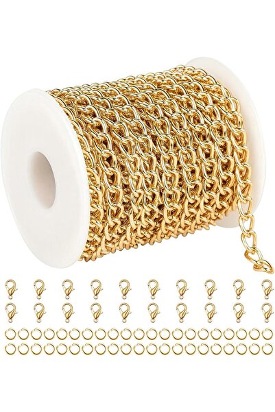 GENERAL Aluminum Chain for Jewelry Making, Sturdy Cuban Link Chain for Men an...
