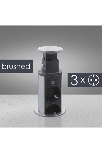 Alista Home Built-in desk socket, 3 sockets, child protection, 3500W, metal, ...