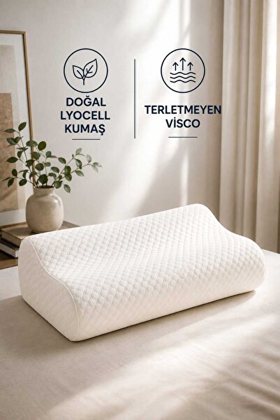 Mions Norel Premium Ortopedik Visco Boyun Yastığı Çift Boyun Destekli 40x60x1...