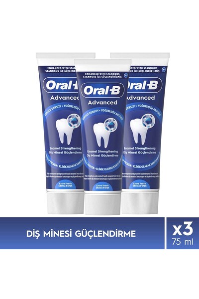 Oral-B Gelişmiş Diş Minesi Güçlendirme Ekstra Ferah Diş Macunu 75ml x3