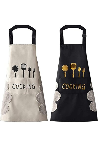 X SPRING 2-Pack Women's Apron Set – Waterproof & Adjustable, Built-in Hand To...