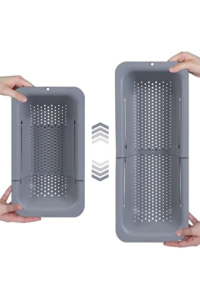 Tazweeq Over the Sink Colander Strainer Basket, Retractable Kitchen Sink Bask...
