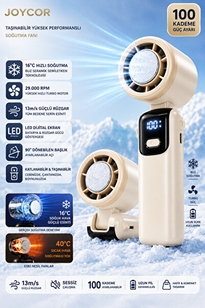 JOYCOR ICE PANEL PRO 16°C Buz Seramik Soğutma Teknolojili 100 Kademeli El Fan...