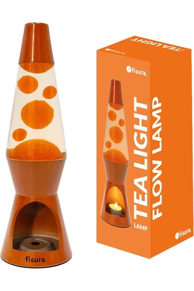 Fisura Lava Lamp with Candle. No Electricity Required. Pink & White. Eco-Frie...