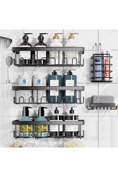 UANDME Uand Home 5 Pack Shower Caddy Bathroom Shelf,Wall Mounted Bathroom Sho...