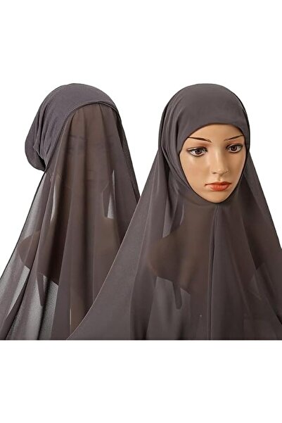 TRASSLE Instant Chiffon Hijab with Undercap Fashion Solid Color Chiffon Head ...