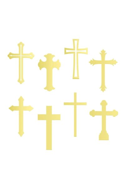 OEM Decoratiune tort cruce pentru botez si comunie, dimensiuni 11.3x11.8cm, 1...