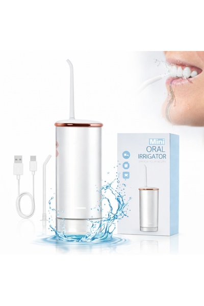 MACVI Mini irigator dentar electric din oțel inoxidabil — Igienă orală superi...