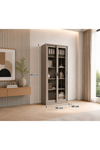 LastHome Iron File Cabinet Beige 185x85 cm