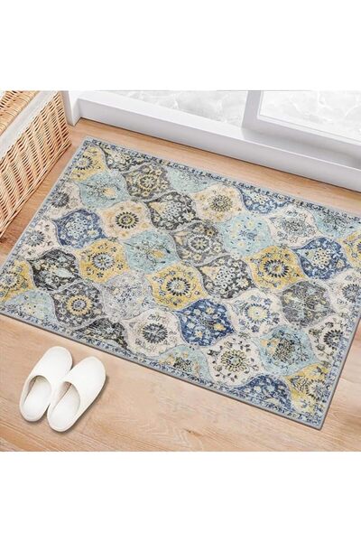 PYEBE Indoor Door Mat Retro Floor Mat, Non Slip Washable Doormat Quickly Abso...
