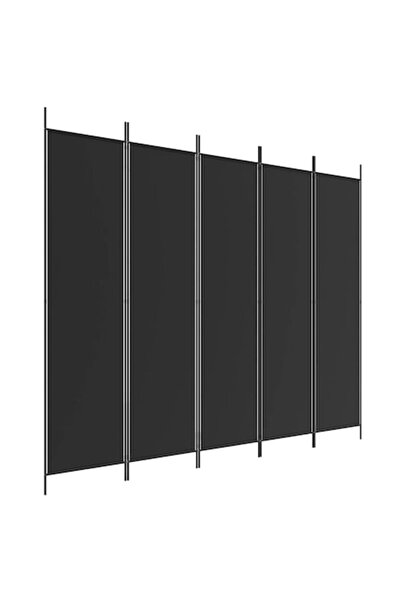 vidaxl Paravan din țesătură neagră cu 5 panouri, 250x200 cm, 350189