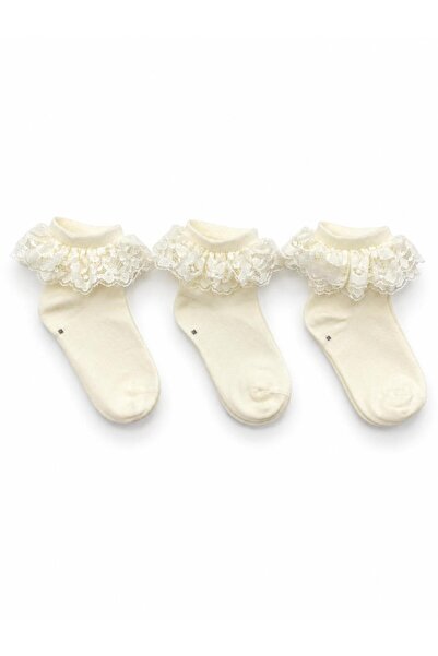 YAADE 3 Pairs of Soft Lace Seamless Girls' Socks
