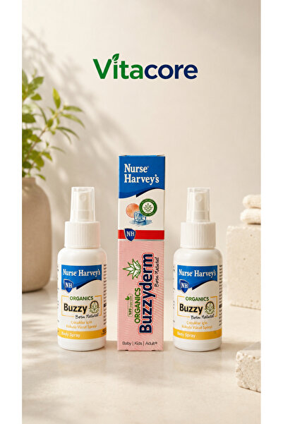 Nurse Harvey's Organic Buzzy Sinek Kovucu Sprey 50 ml 2 Adet + Buzzyderm 20 g...