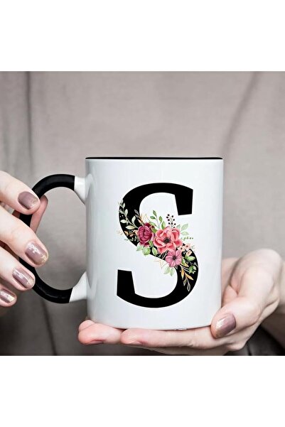Generic Personalized Initial Mug Letter,Coffee Mugs with Flowers Alphabet,Mug...