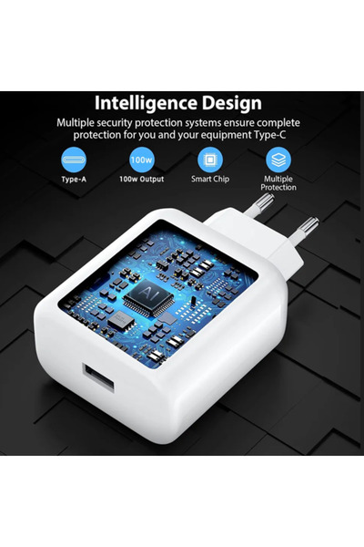 Generic Brand Încărcător rapid SUPERVOOC 100W cu cablu USB-A la USB-C 1,5 m, compatibil OnePlus, Realme și Oppo, VOOC/Warp/Dart Charge, adaptor EU, Alb/Roșu