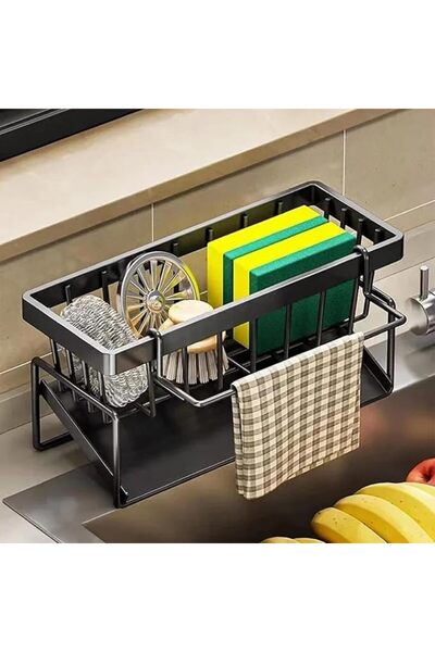 UANDME Kitchen Sink Caddy, Stainless Steel Sink Organiser with Drip Tray, Kit...