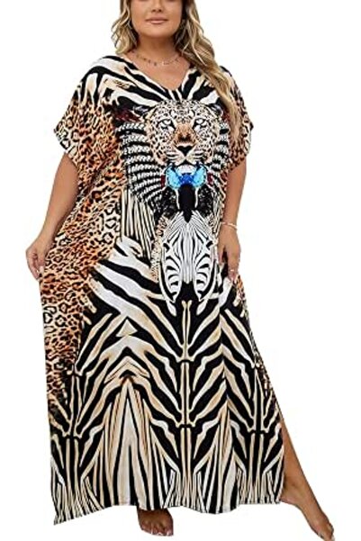 YouKD Women's Summer Boho Kimono Long Shirt Dress Large Size Robe Beach Wraps...