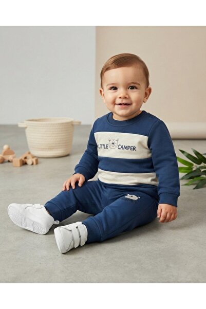 Egelite Baby Boy Striped Printed Seasonal 2 Thread 6-9-12-18-24 Months Bicycl...
