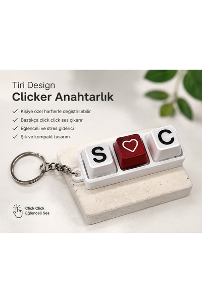 Kişiye Özel Harfli Clicker Anahtarlık
