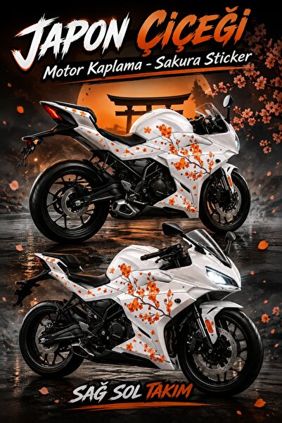 Stikacar JAPON ÇİÇEĞİ Motor Kaplama - Sakura Sticker