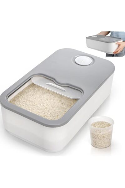 Generic Lbs Rice Storage Container, Plastic Airtight Rice Dispenser with Meas...