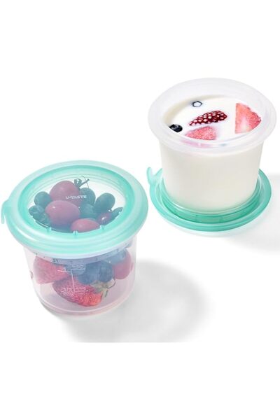 Generic 250ml Silicone Food Containers Set, Aqua Sky, 2 Pack | Leakproof Kitc...