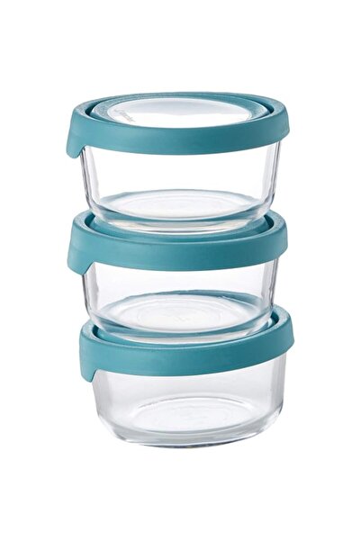 Generic Hocking 3 pcs 946 ml rnd. container w/trueseal lids - 13285ahg17