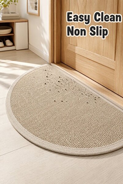 Generic 1Pc Loop Pile Non Slip Dirt Trapping Doormat Half Round Entryway Low ...