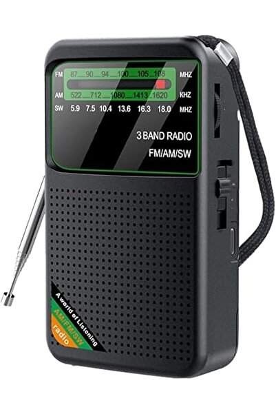 GENERAL 3-Band Portable Pocket Radio, AM/FM/SW Battery Operated, with 3.5mm H...