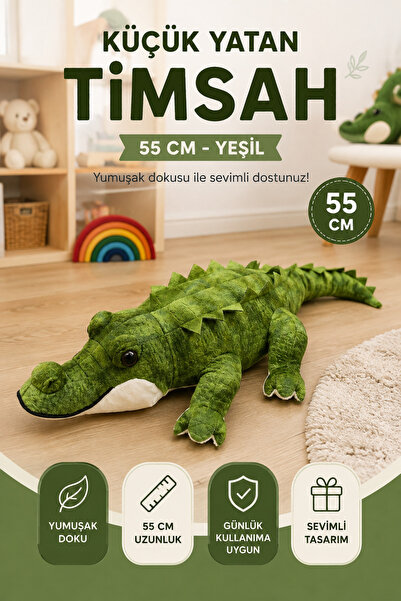 OpenCity 55 cm Plush Crocodile Small Size Soft Toy Sleeping Companion Cute Pl...