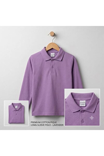 GÜL Baby Cotton Tricot Polo Collar Girls' and Boys' School T-Shirt with Sleeves