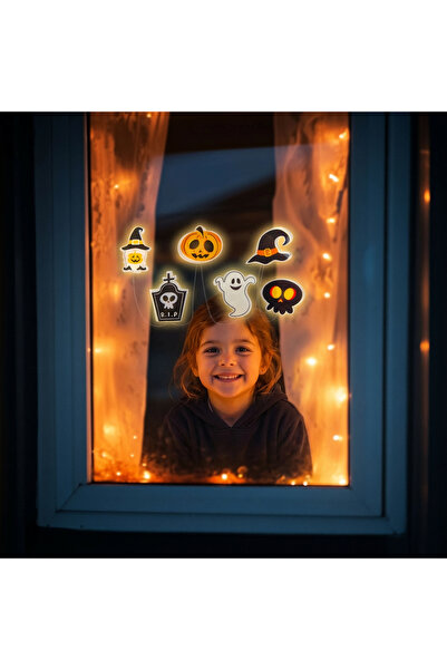 Alista Home Decorațiune LED de Halloween pentru fereastră, cu forme multiple ...
