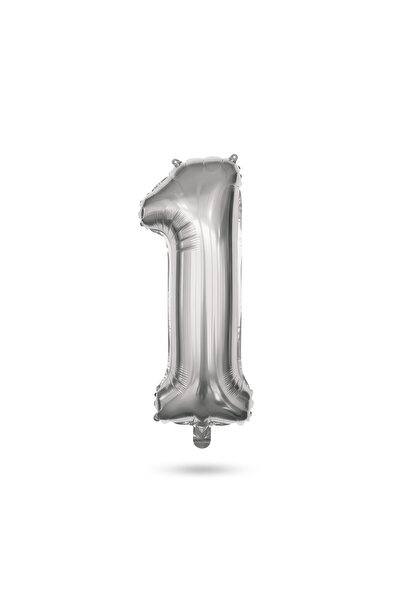 Alista Home Balon din folie argintiu numărul 1, 40 inch, 78 x 50 cm, umflare ...
