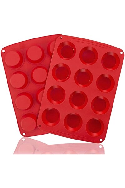 Generic Webake Muffin Pan 12 Cup, European Silicone Cupcake Pan, Nonstick Muf...