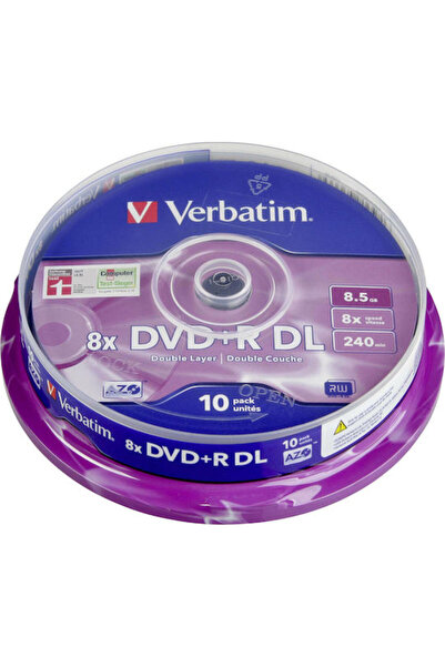 Verbatim Εγγράψιμο DVD+R 8x Διπλής Στρώσης 8.5GB Κουτί 10 τεμαχίων Κωδικός: 4...