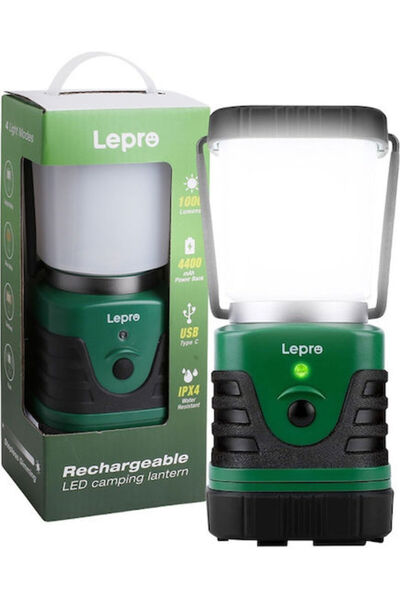 LEPRO Φανάρι LED μπαταρίας για κάμπινγκ με φακό 1000lm Λευκό Κωδικός: 3300008