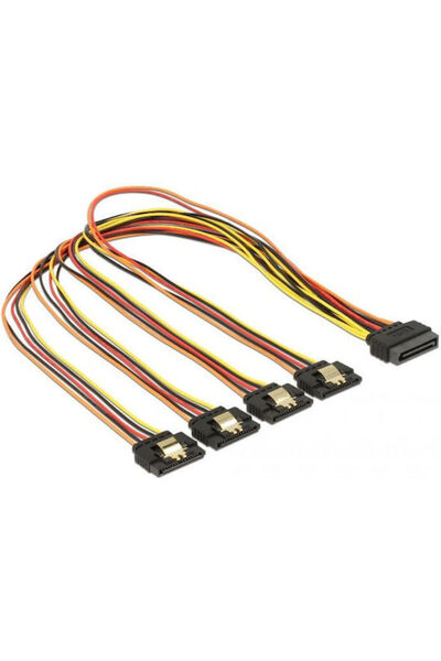 DELOCK Καλώδιο SATA 15 ακίδων - SATA 15 ακίδων 0,5μ Πολύχρωμο (60158)
